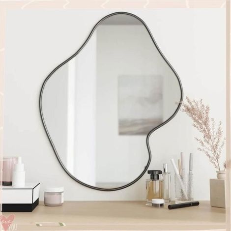 348274 Miroir mural Noir 60x50 cm (1/5)