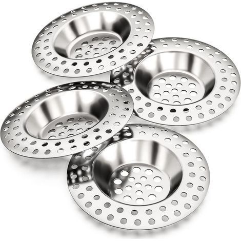 Filtre evier 14g, Lot de 4, pour Tous Les DRAINS, Filtre evier Cuisine, Filtre évier, Grille a evier, bonde Baignoire, Filtre Douche, Grille evier Cuisine, bonde lavabo, bonde Douch (1/4)