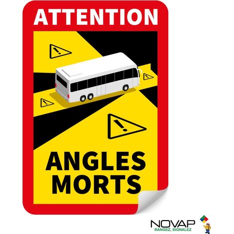 Panneau Angles morts pour bus - Adhésif 250 x 170 mm - 4631004 (1/3)