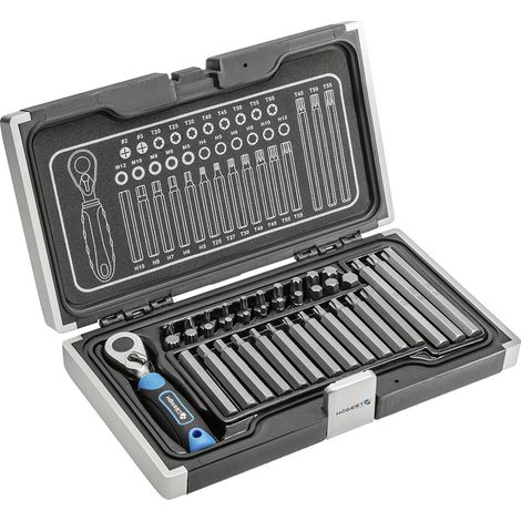 Schrauberbit-Satz Högert HT1R466 Bitsortiment Werkzeugkoffer Umschaltratsche 3/8" (1/5)