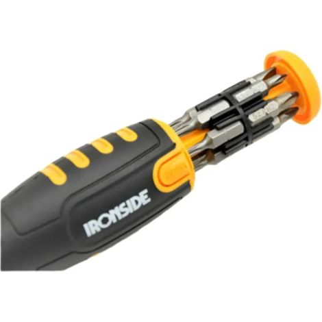 Tournevis à cliquet magnétique IRONSIDE + 12 embouts - 9715555 (1/2)