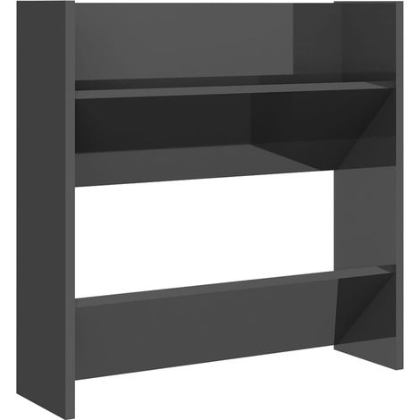 Meuble à chaussures,Armoire à chaussures murale gris brillant bois d’ingénierie CFW7702345 (1/5)