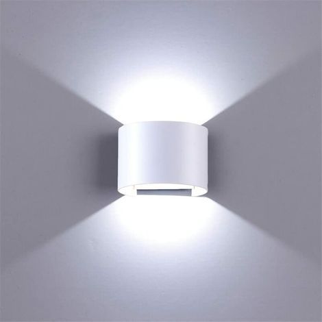 LED-Außenwandleuchte – 6 W 600 lm LED-Wandleuchte für den Innen- und Außenbereich, weißes Licht 6000 K, Schutzart IP65, Wandleuchte für Wohnzimmer, Flur, Treppenhaus, Schlafzimmer, Veranda, Hotel [Ene (1/5)