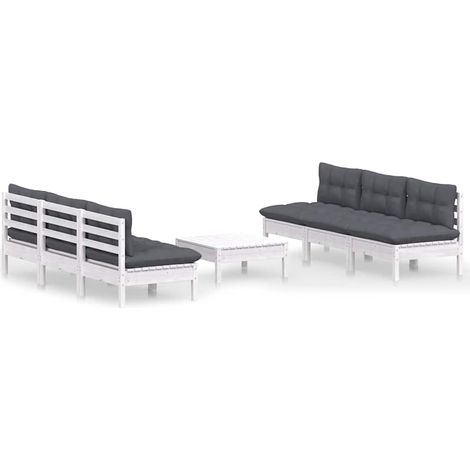 Maison Exclusive - 7-tlg. Garten-Lounge-Set mit Anthrazit Kissen (1/5)