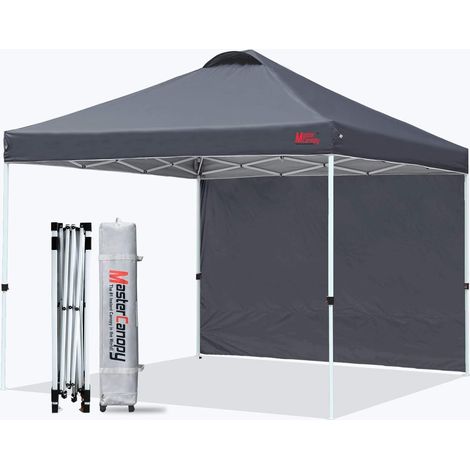 Pavillon Faltpavillon Pop Up Seitenwand Garten 2x2M Schwarz (1/5)