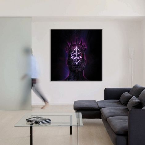 ALIEN Abstraction 101 - Tableau Canvas sur châssis en bois - Dimension : 100x100 cm (1/5)