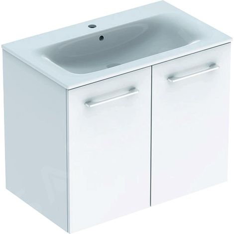 Geberit Selnova Square - Meuble-vasque 635x788x480 mm, avec vasque, 2 tiroirs, blanc brillant 501.256.00.1 (1/3)