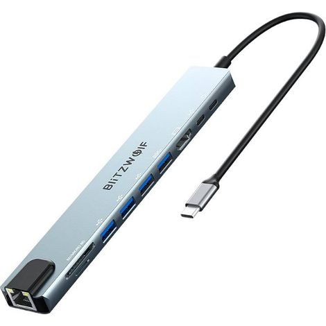 Docking station USB-C 10 in 1 Blitzwolf BW-TH5 (argento) (1/2)