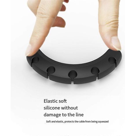 Selbstklebender 5-Loch-Kabelmanager mit festem Spannstecker, schwarz (1/5)