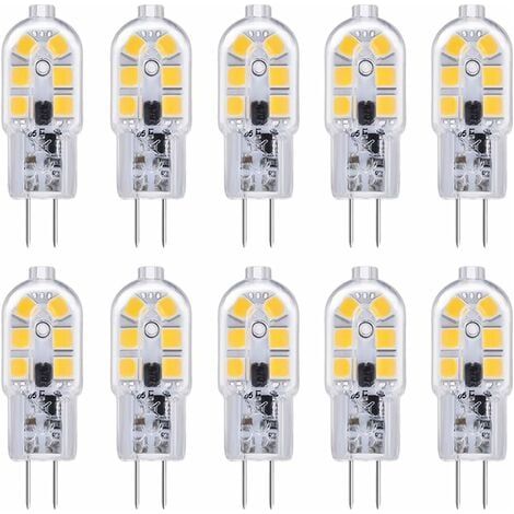 Ampoule LED G4 12 V 2 W Blanc froid 6000 K, équivalent à une ampoule halogène de 10 à 20 W, lot de 10 pour camping-car et cuisine (1/4)