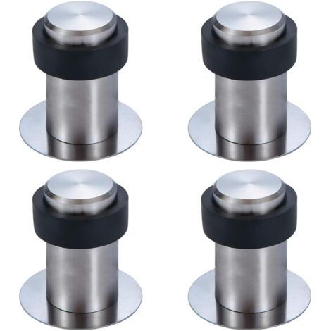 Green Mobility-Butoir de Porte Adhésif au Sol 6 cm en Acier Inox Arrêt de Porte Butée Porte (Lot de 4)-6cm (1/5)