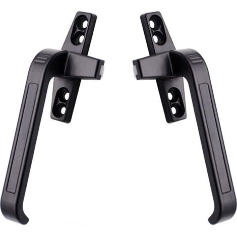 Poignées de fenêtre, poignées gauche et droite, serrures de porte et de fenêtre à battants en alliage d'aluminium, poignées de fenêtre coulissantes, paire noir