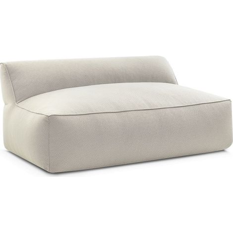BOBOCHIC - Chauffeuse 2 places sans accoudoir pour canapé de jardin modulable RIVIERA tissu chiné   Beige (1/5)