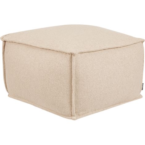 Puf de algodón elegante bolas EPS cuadrado escabel otomana salón dormitorio accesorio del hogar beige Sherali (1/5)