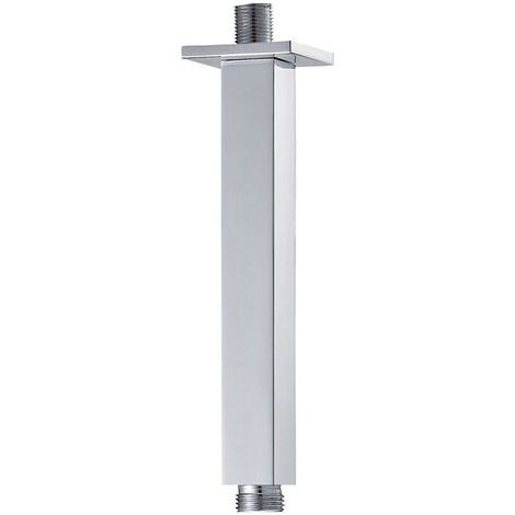 Kibath Brazo de Ducha Soporte de techo cuadrado de 20 cm acabado CROMO brillo fabricado en latón (1/5)