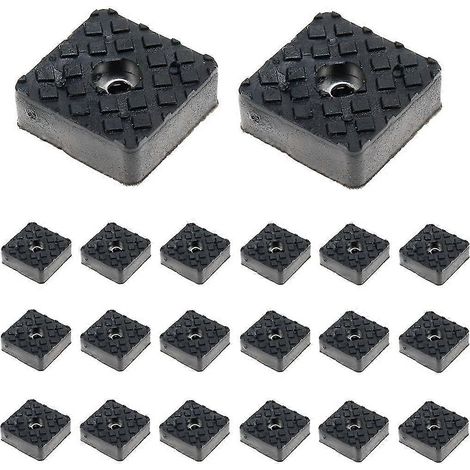Patins de pieds de meubles carrés en caoutchouc noir antidérapant de 30 mm x 30 mm, adaptés aux pieds de chaises et aux sols en bois, paquet de 20. (1/5)