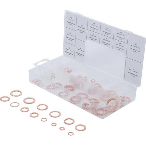 Assortiment de 75 Joints d Étanchéité Cuivre - Métriques pour Bouchons de Vidange - Fiabilité et Résistance - D-Work (1/5)