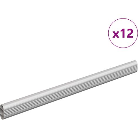 Tige de placard 12 pcs Argenté 764 x 15 x 29 mm