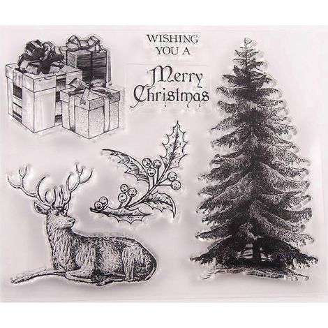 Silikon-Siegelstempel mit Weihnachtsbaummotiv für DIY-Scrapbooking, Prägung und Fotoalben