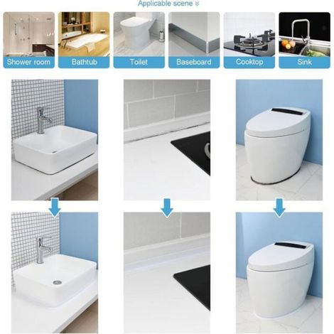 Bande D Etancheite Autocollante - Impermeable Anti Moisissure - Pour Joint Cuisine Salle De Bain - 3,2 M X 3,8 Cm - 3 Unites (1/5)