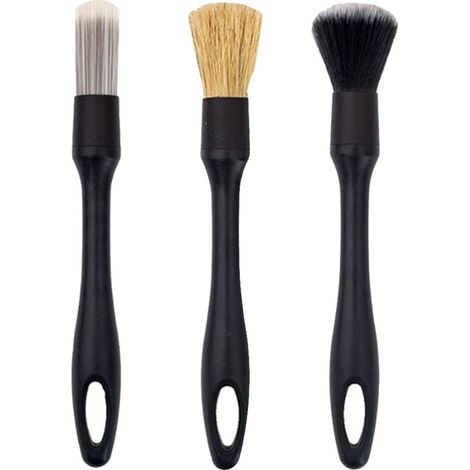 Brush Detailing Voiture - Ensemble de 3 Brosses pour Jantes Grilles et Compartiment Moteur - Sans Parties Métalliques - Poils Souples - Universel (1/5)