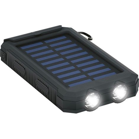Banque dalimentation avec cellules solaires 8 000 mah - noir