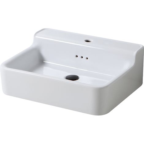INDUSTRIALIS – RETRO-WASCHBECKEN AUS WEISSER KERAMIK – Waschbecken – 60 x 46 x 21 cm