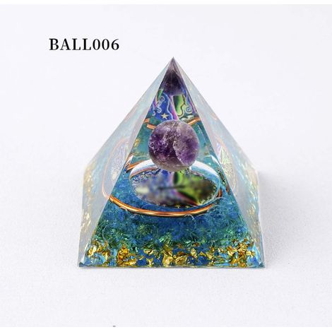 Pyramide En Résine - Cristal Naturel Concassé - Pour Décoration Intérieure Bureau Maison Studio De Yoga - 5 cm (1/3)