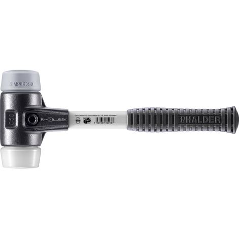 HALDER SIMPLEX TPE-Hammer mittel / Superplastik mit verstärktem Tempergussgehäuse und Glasfaserstiel - D=50 mm - 3737.050 (1/5)