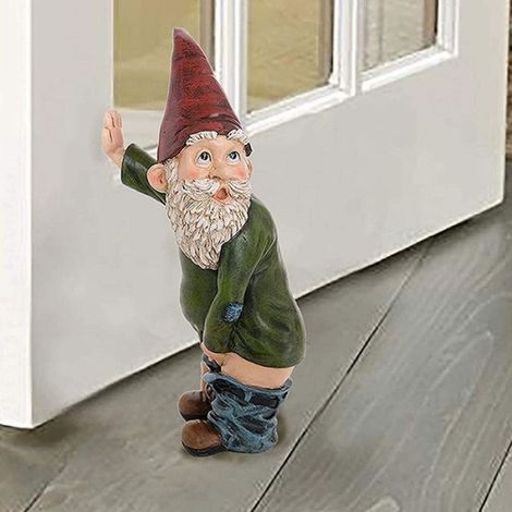 Nain de jardin décoratif, drôle et rigolo. Nain de jardin espiègle pour décorer votre pelouse, votre intérieur ou votre extérieu (1/3)