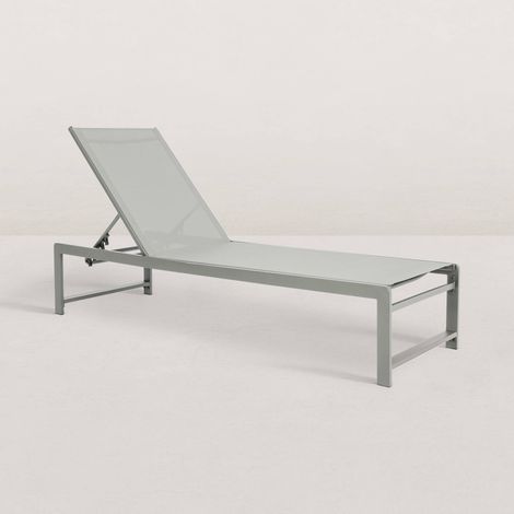 Transat de jardin en métal – Structure acier peinture époxy – Textilène confortable – Dossier inclinable 5 positions – 196 x 64 x 35 cm (1/5)