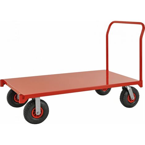 Kongamek extra grosser Plattformwagen in rot 1550x760x1050mm mit Schiebegriff Luftbereifung