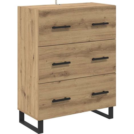 Buffet,Meuble de Rangement,Bahut avec tiroir Chêne artisanal 69,5 x 34 x 90 cm CFW233172 (1/5)