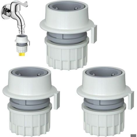 HOXILEELEORaccord rapide 3 pièces pour robinets d'évier, adaptateur robinet vers tuyau d'arrosage 5/8 pouce, raccord rapide pour lave-vaisse (1/5)