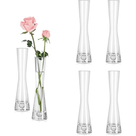 vase de Verre Vases à Fleurs en Cristal Clair pour Centre de Table et Salon Bourgeons de 20cm (1/5)