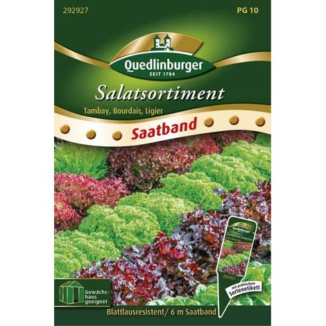 Quedlinburger Salatsortiment Blattlausresistent Saatband - Gemüsesamen (1/2)