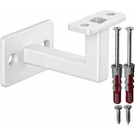 SOTECH Handlaufhalter NOBLE 90° Stahl weiß pulverbeschichtet 58 x 58 x 75 mm Geländerhalter eckig Halter für Treppengeländer, 1er Set (1/5)