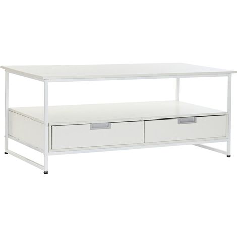 DKD Home Decor Table Basse Métal MDF Blanc 110 cm (1/5)