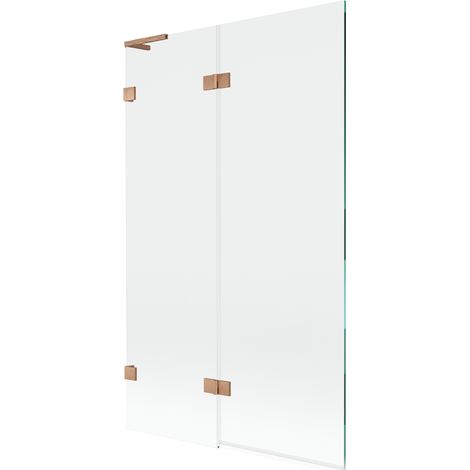 Mexen Lunar L paratia da bagno a 2 ante sinistra 110 x 150 cm, trasparente, rame spazzolato - 897L-110-100-65-00-L (1/5)