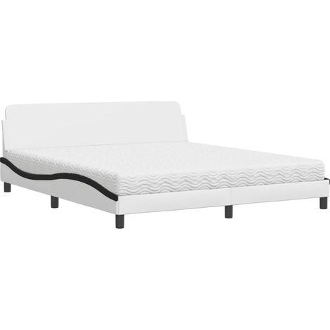 Maison Exclusive - Letto con Materasso Dover Bianco e Nero 180x200cm Similpelle