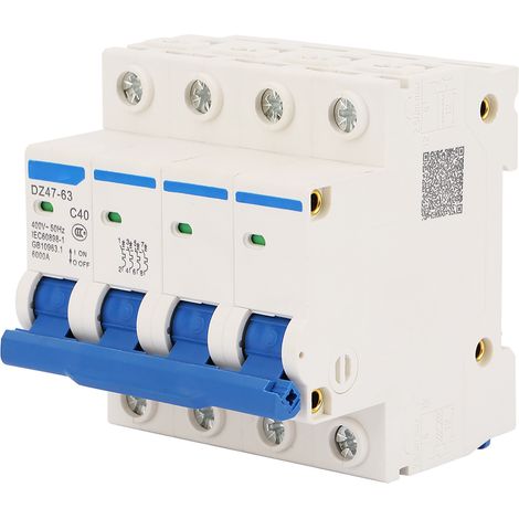 Disjoncteur modulaire DZ47-63 4P 40A 400V 50Hz, protection de circuit, interrupteur automatique (1/5)