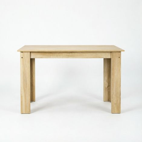 Table à manger 4 à 6 personnes 120 x 69 x 75 cm, plateau en panneau de particules mélaminé, finition bois clair, style moderne - CHICFURN (1/5)
