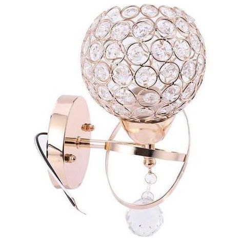 Stück moderne LED-Wandleuchten im Kristall-Stil mit E14-Fassung (Leuchtmittel nicht enthalten), Heimdekoration, Gold (1/5)