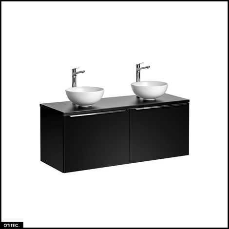 Set de meubles sous vasque - 120 cm - avec 2 Vasques à poser et Plan - BOLD BLACK (1/5)