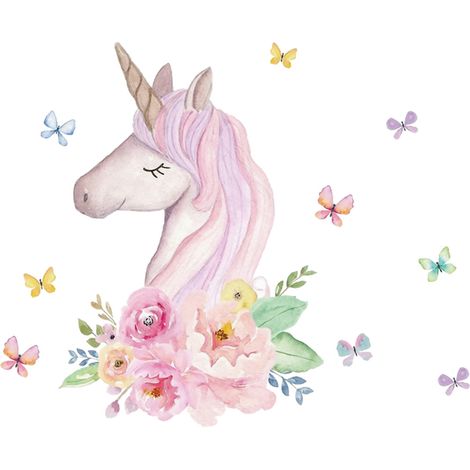 niedliches Cartoon-Einhorn-Schmetterlings-Hintergrundbild