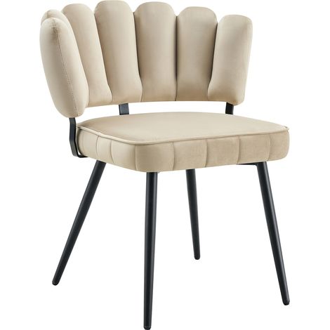 Conjunto de mesa redonda de MDF 60 cm y 2 sillas de comedor de terciopelo y metal (1/5)