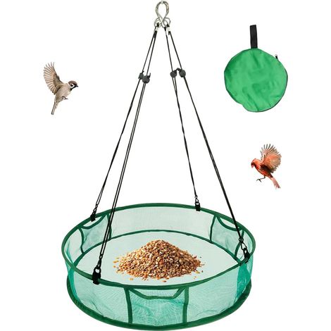 Plateau récupération mangeoire oiseaux 50.8x10cm fibre verre inox balcon jardin qualité pro usage quotidien (1/5)