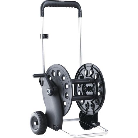 Claber – Enrouleur tuyau arrosage 60m – Chariot dévidoir aluminium léger – Montage rapide sans outil – Roues sculptées pour zones étroites