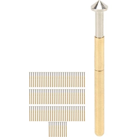 Lot de 100 broches de test P156-E tete conique en laiton pour composants electroniques, epreuves PCB, calibre 2.36mm (1/5)