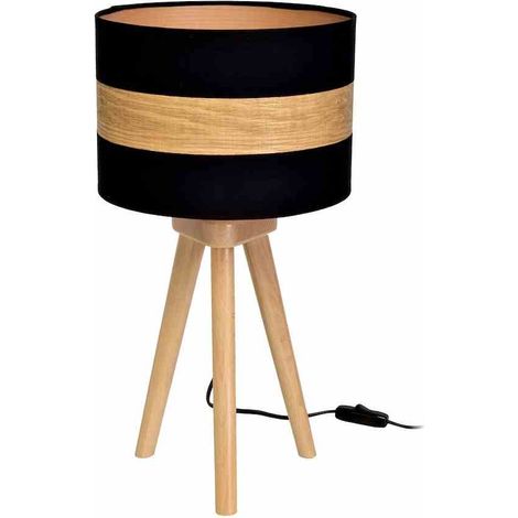 Lampada da tavolo Terra 1 E27 in legno nero Milagro MLP6292 (1/5)